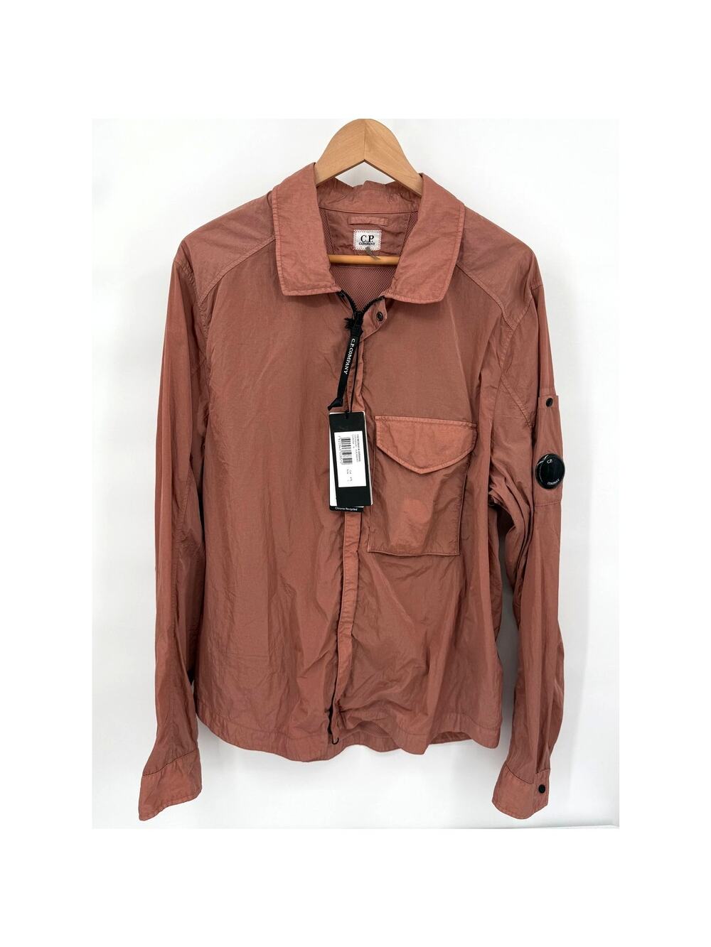 NWT C.P. Company Men's Chrome-R Zipped Overshirt Cedar Wood Lightweight Jacket